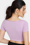 Zivame Double Layered Non Wired Full Coverage Blouse Bra With Removable Cookies - Sheer Lilac — thumbnail 2